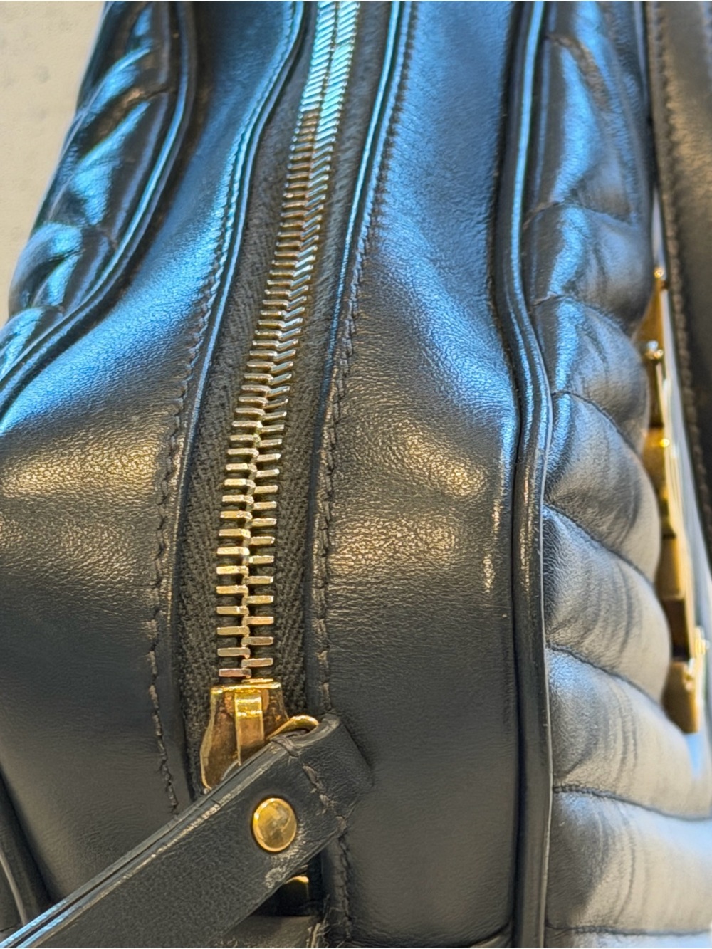 Saint Laurent charcoal Gray Quilted Leather Camera Crossbody with Tassel - Picture 3 of 14
